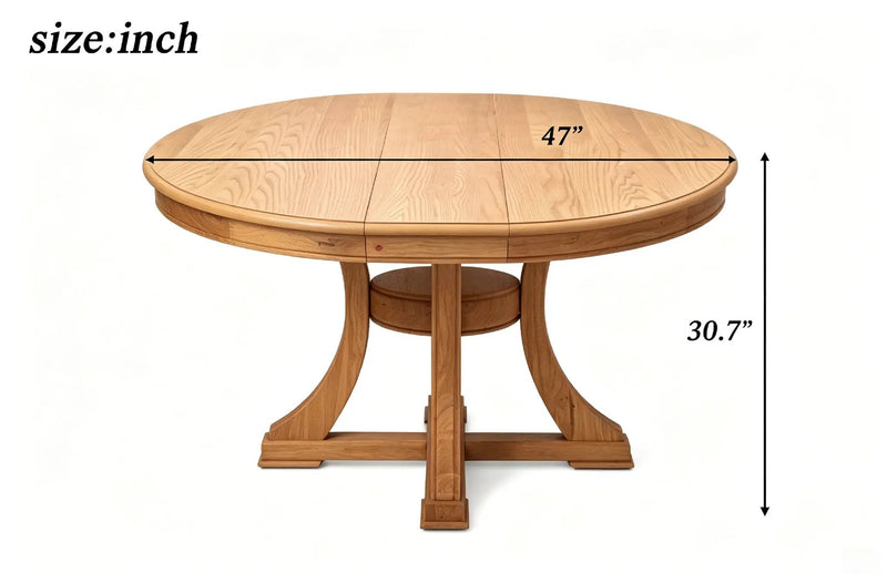 Extendable Round Rubber Wood Dining Table by HouseOfZazla