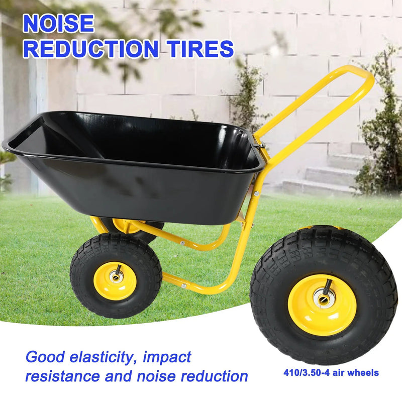 Two-Wheeled Barrow Garden Cart with 10-Inch Pneumatic Wheels by HouseOfZazla