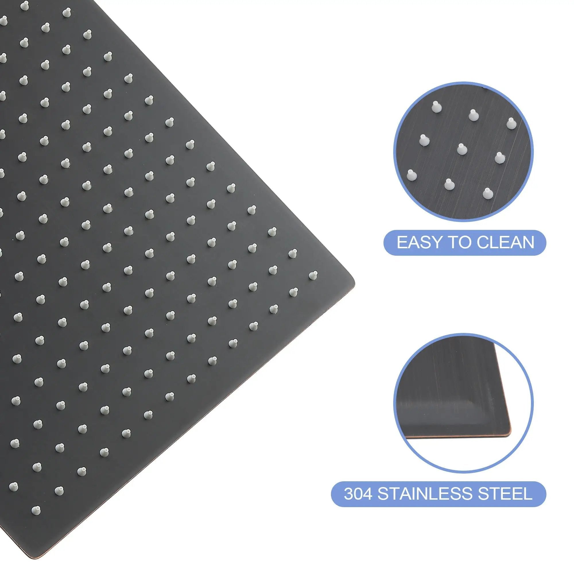 16" Square Rainfall Shower Head Fixed Wall Mount With Full Body Coverage & Self Cleaning Silicone Nozzles by HouseOfZazla