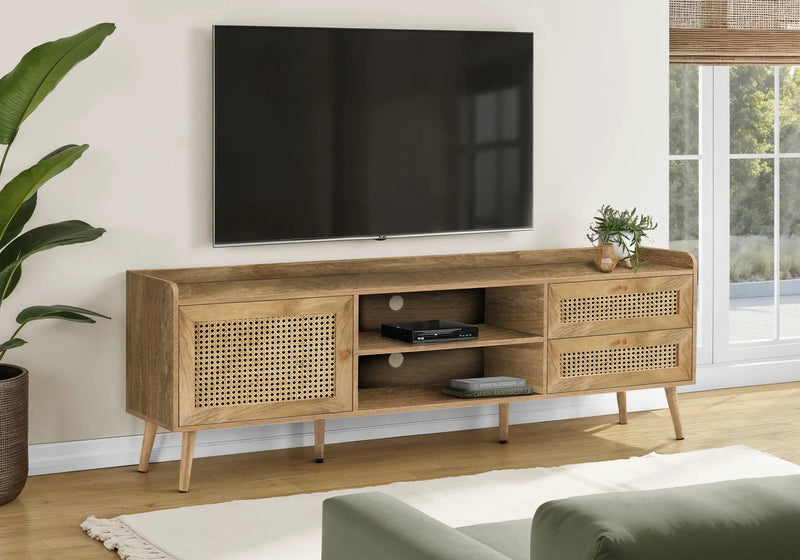 72-Inch Transitional TV Stand Console with Storage by HouseOfZazla