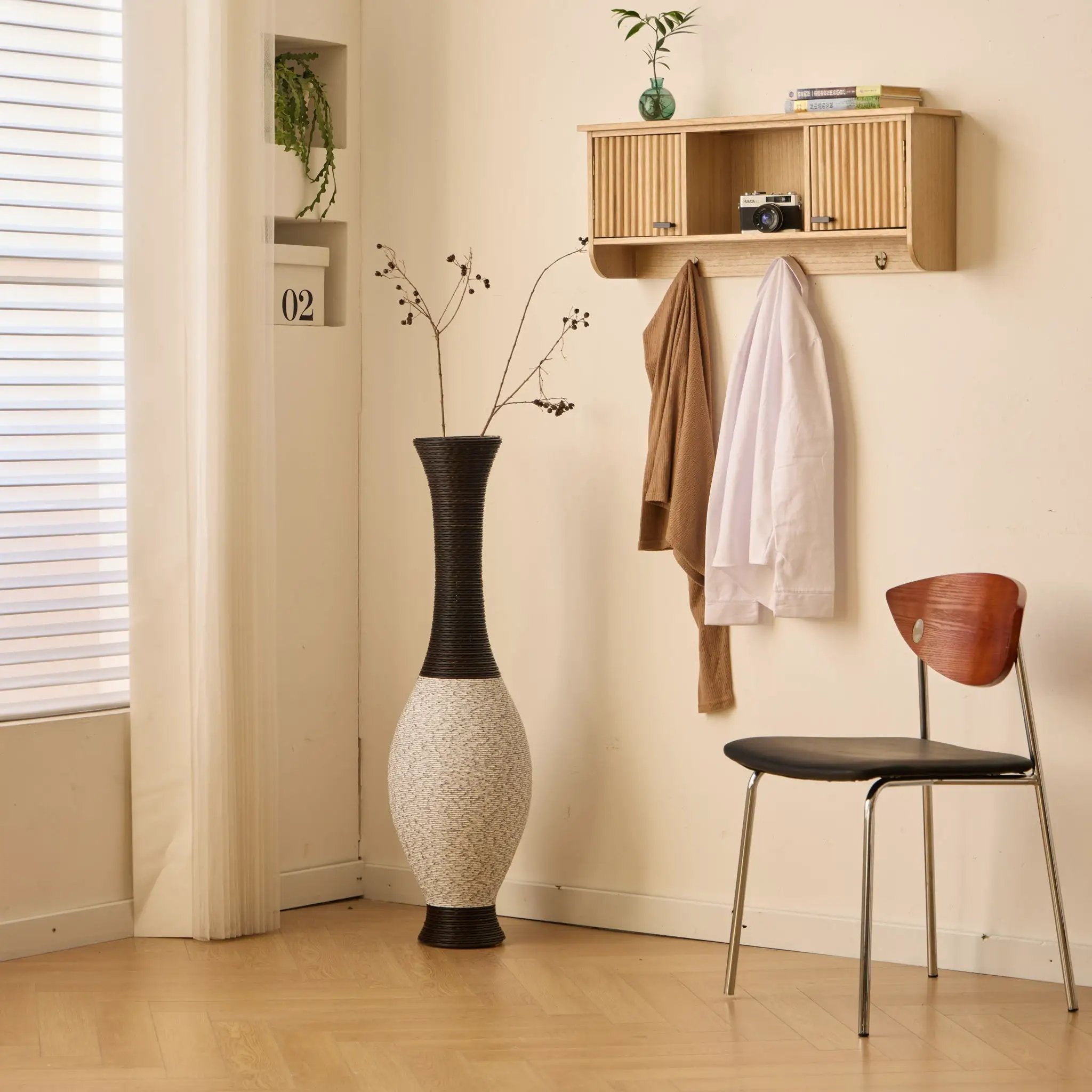 Tall Designer Floor Vase With Elegant 2 Tone by Unique Piece Furniture