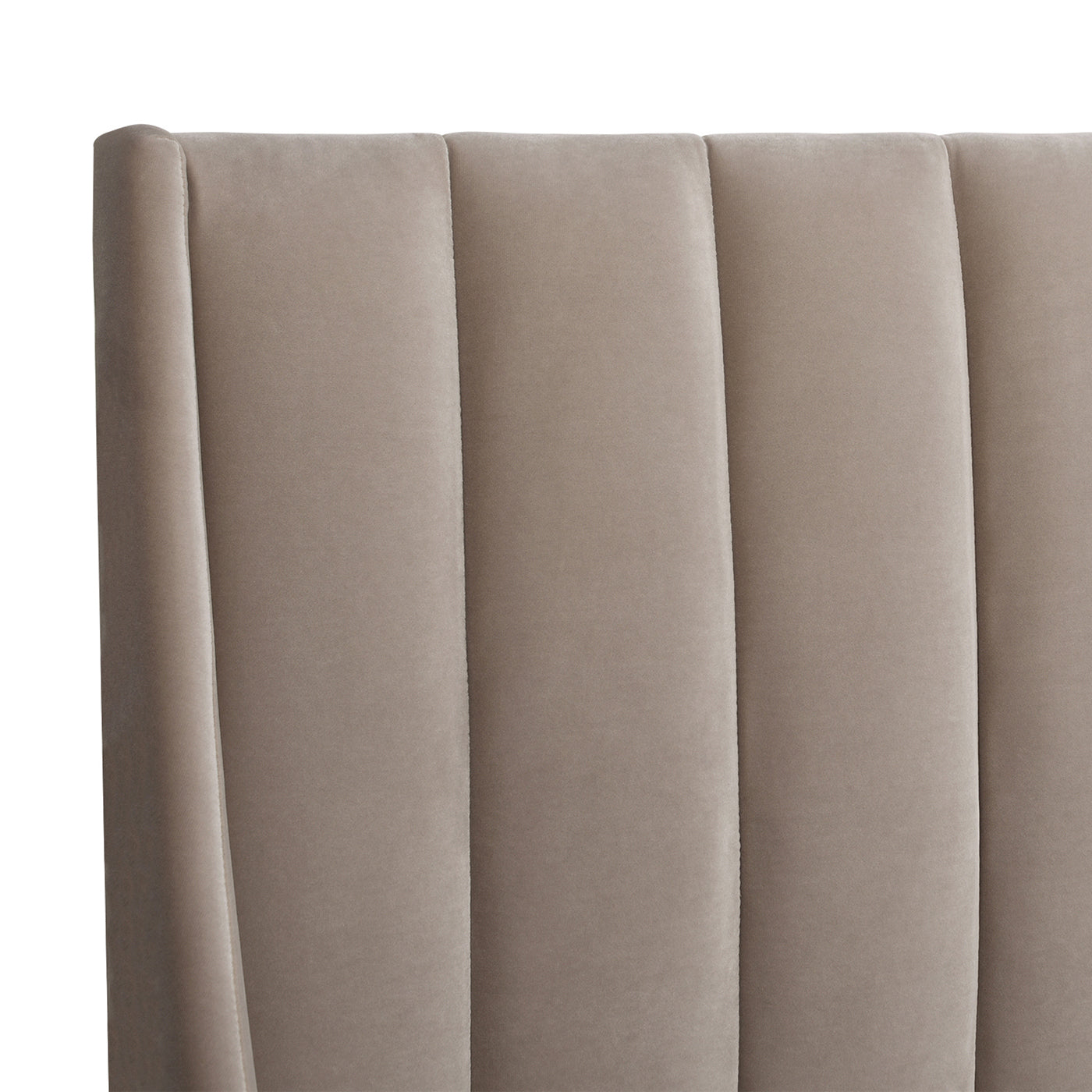 Aspen Vertical Tufted Headboard Platform Bed Set, King, Mink Beige Performance Velvet by HouseOfZazla