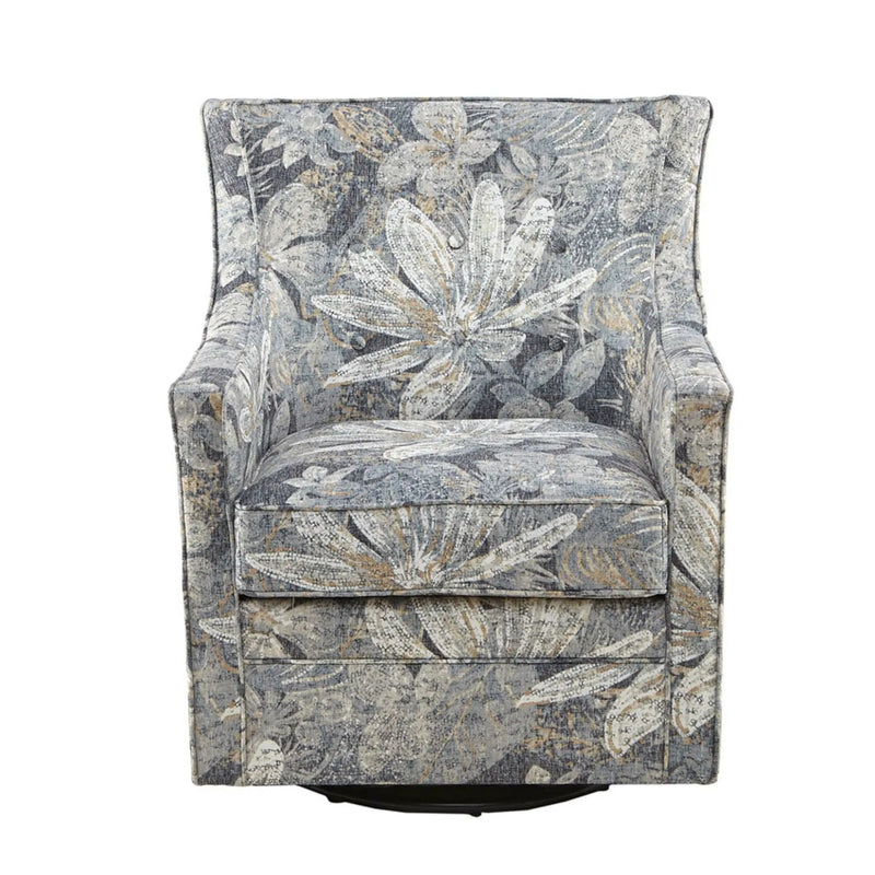 Swivel Glider Chair With Upholstery And Metal Base - Multicolor by HouseOfZazla