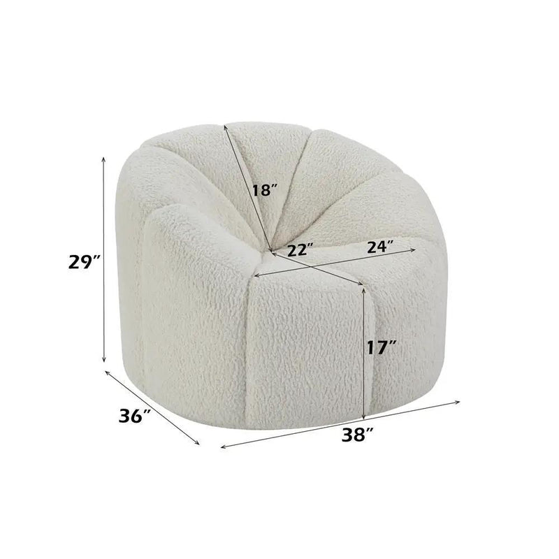 Osmash - Chair With Swivel - White Teddy Sherpa by Unique Piece Furniture