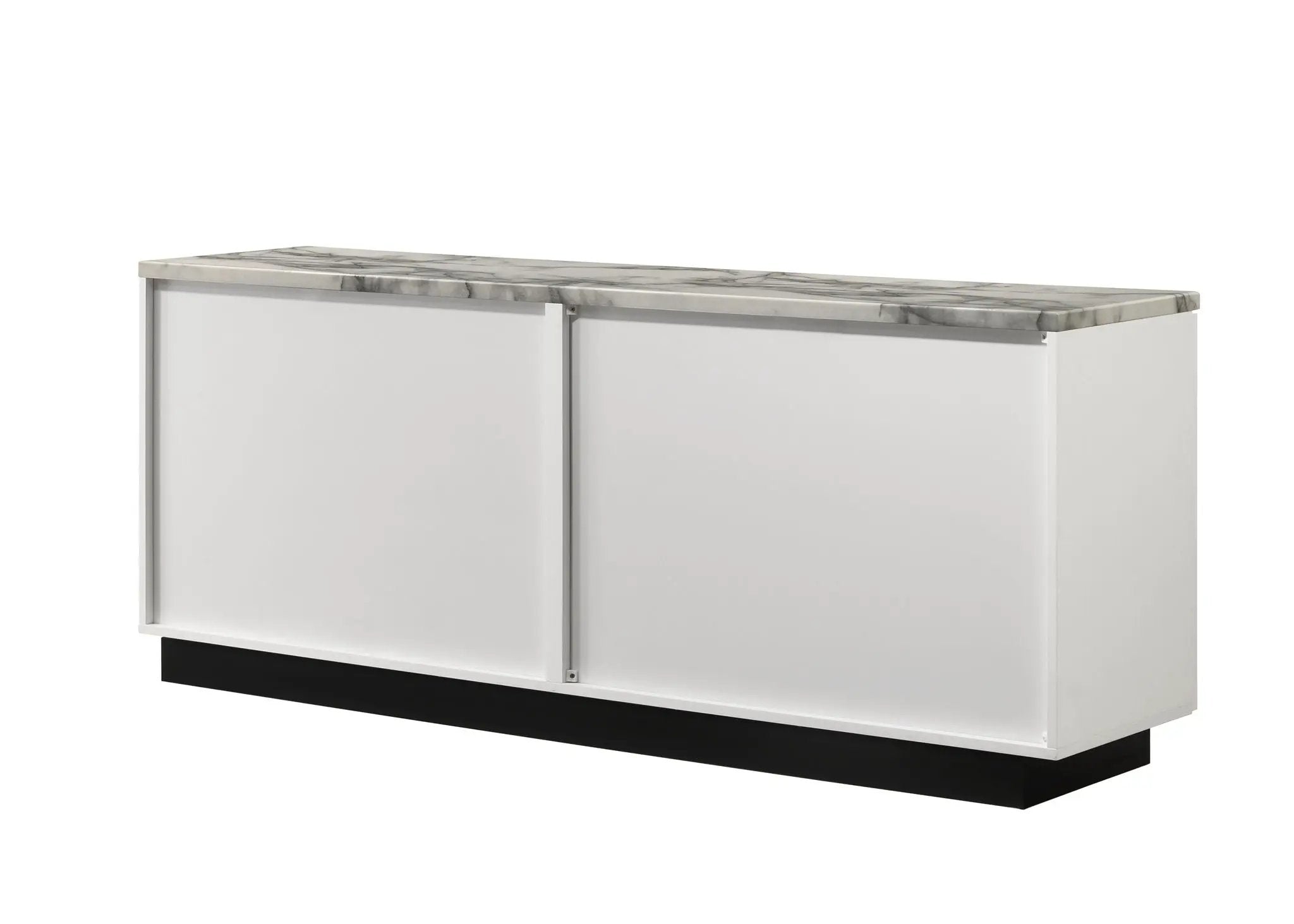 Matilda Cabinet Console Table with White Faux Marble Top by HouseOfZazla