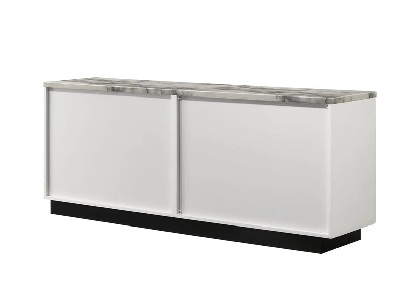 Matilda Cabinet Console Table with White Faux Marble Top by HouseOfZazla