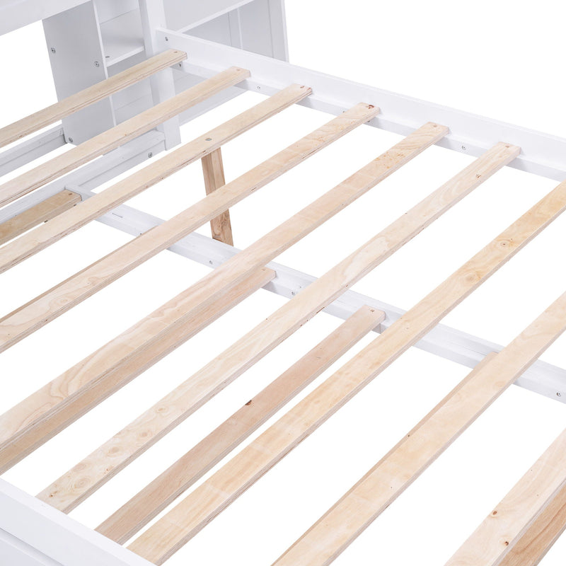 Storage Platform Bed With Pull Out Shelves And Trundle by HouseOfZazla