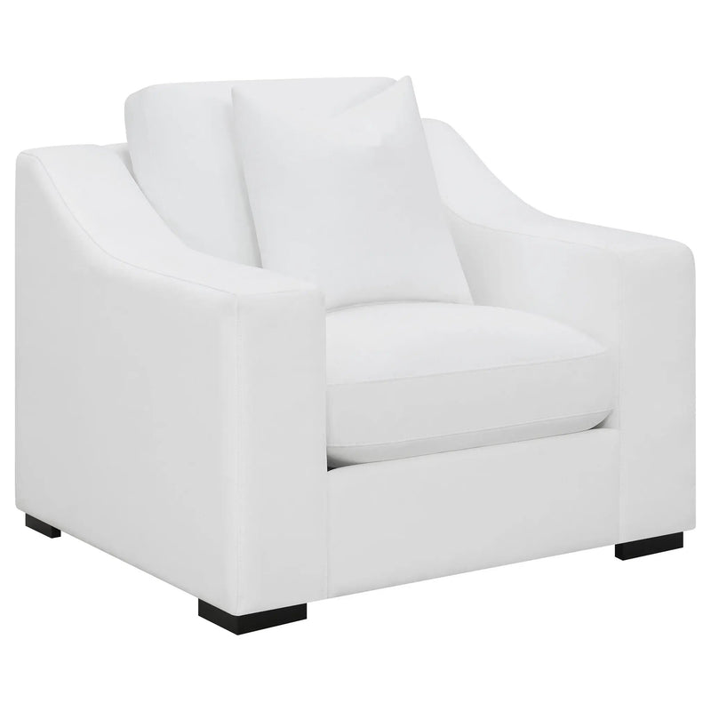 Ashlyn Upholstered Sloped Arm Accent Chair White by Unique Piece Furniture