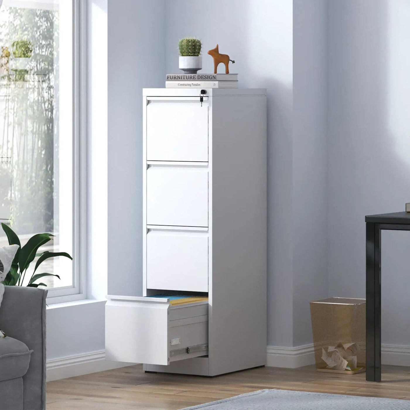 Steel Drawer Vertical File Cabinet With Lock For A4 Legal / Letter Size by HouseOfZazla