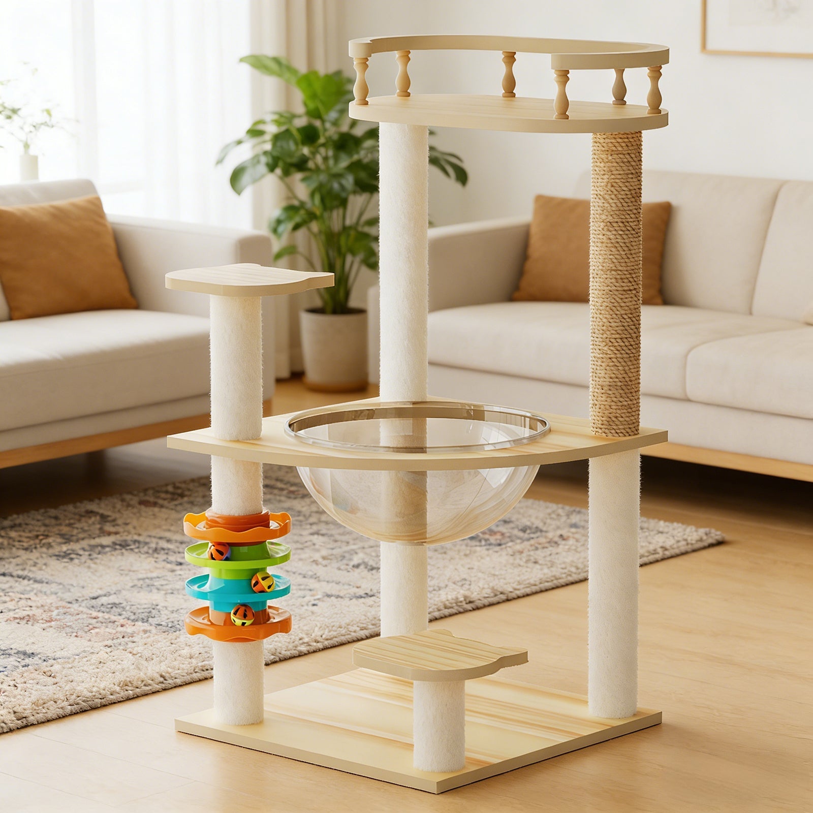 32.2" Modern Cat Tower for Indoor Cats by HouseOfZazla