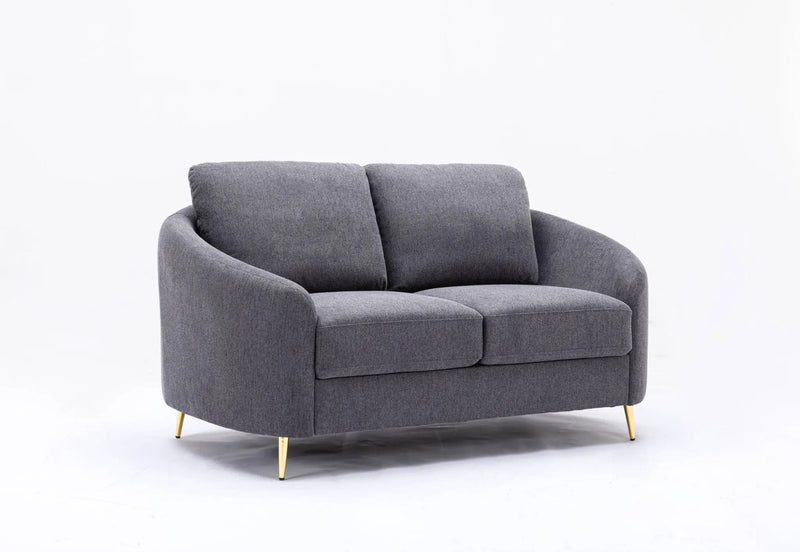 Yuina Linen Loveseat - Gray by HouseOfZazla