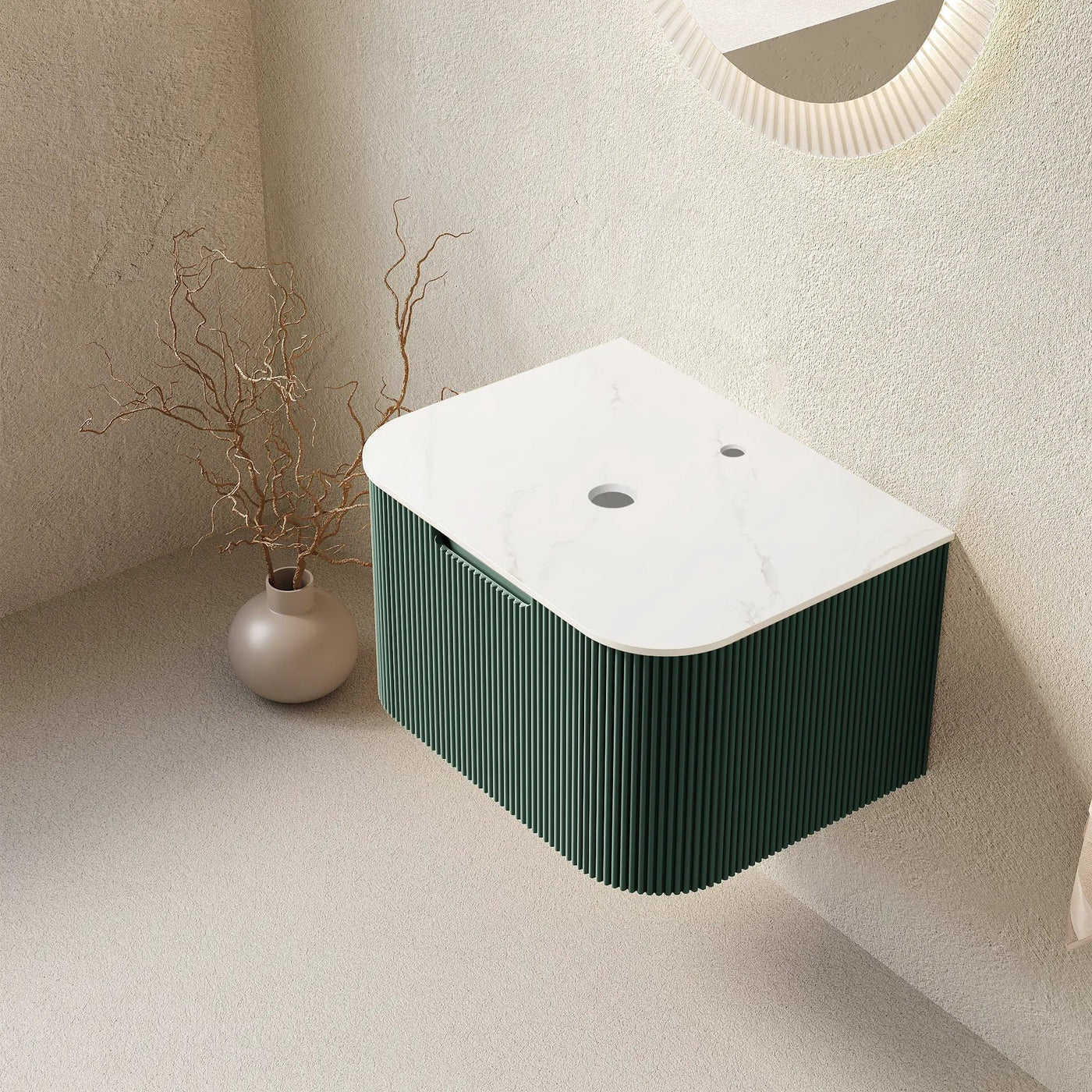 DINA 24'' Wall Mounted Plywood Cabinet with Carrara by HouseOfZazla