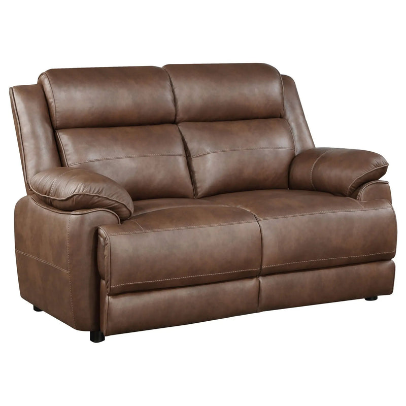 Ellington 3-piece Upholstered Padded Arm Sofa Set Dark Brown by Unique Piece Furniture