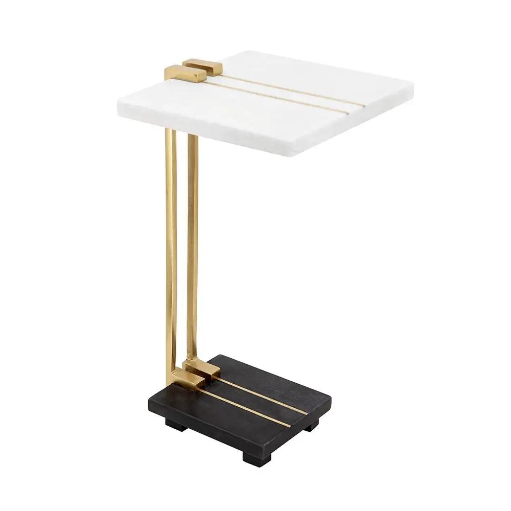 Crystal Side Table With Metal Frame, Artistic Accent Table For Living Room by HouseOfZazla