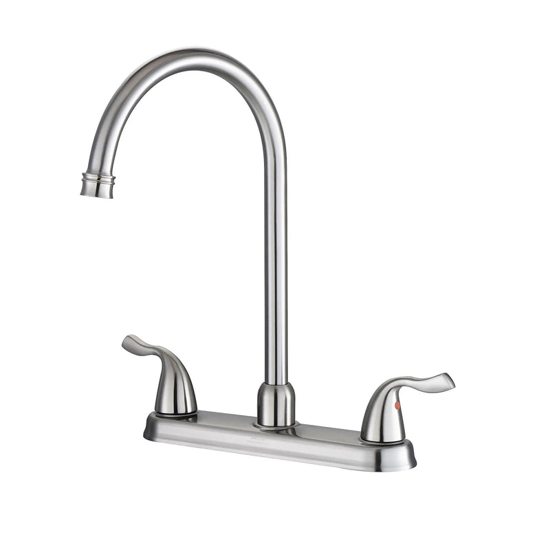 Stainless Steel Kitchen Sink Faucet With 2 Handles, 3 Hole Installation by HouseOfZazla