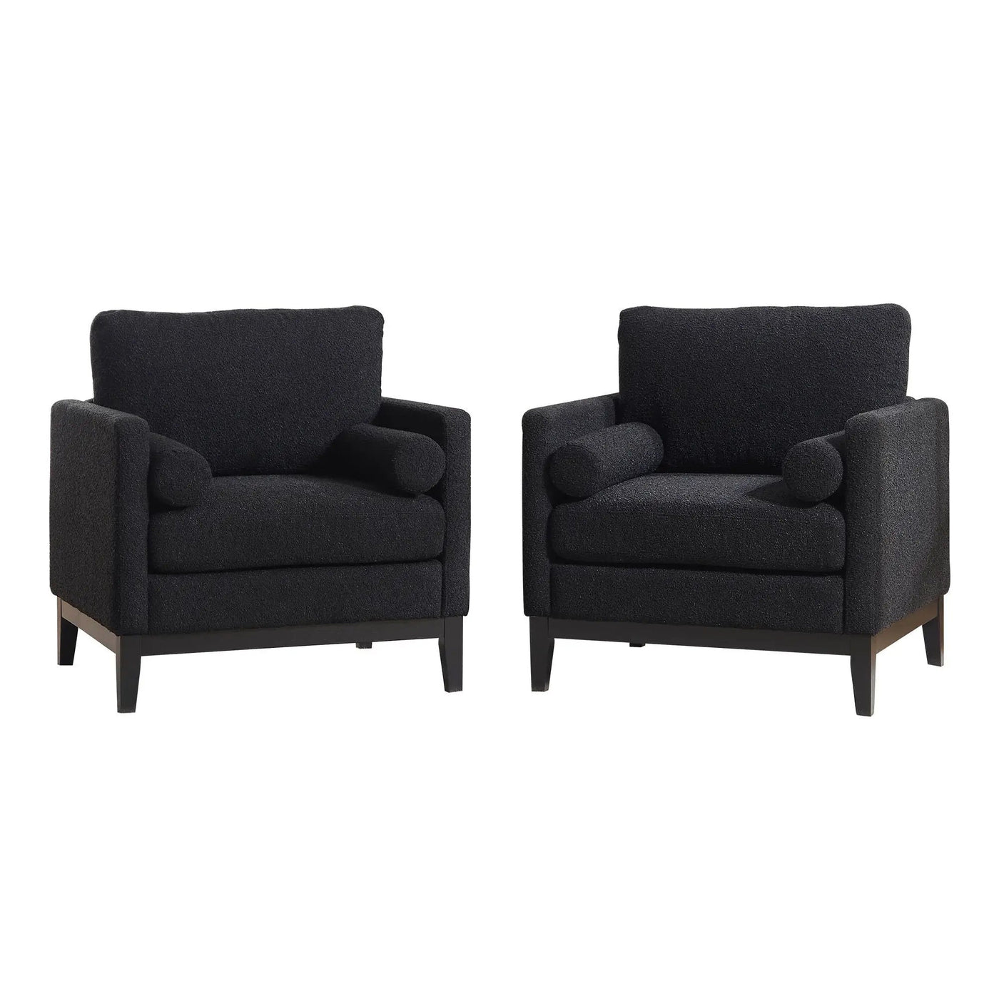 Wide Modern Farmhouse Performance Accent Chair With Legs, Wood Base by Unique Piece Furniture