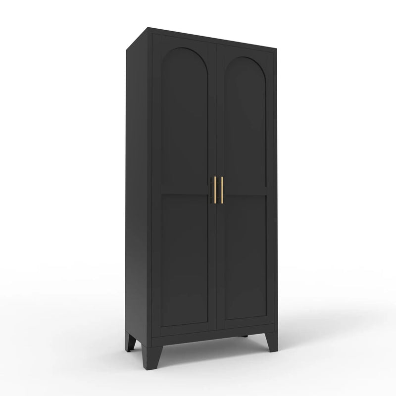 Shapely Doors Cabinet, Metal Storage Cabinet With Doors And Adjustable Shelves by Unique Piece Furniture