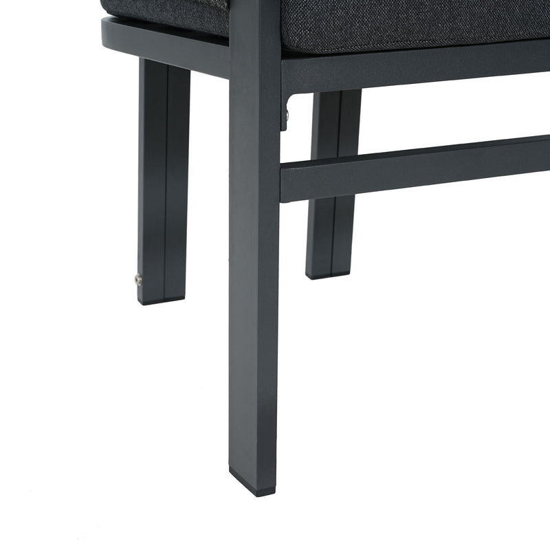 7 Piece Outdoor Dining Set With Table And 6 Chairs - Black / Teak / Gray by HouseOfZazla
