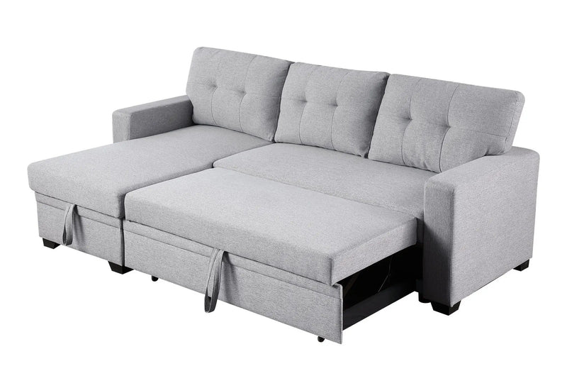 Upholstered Pull Out Sectional Sofa With Chaise by HouseOfZazla