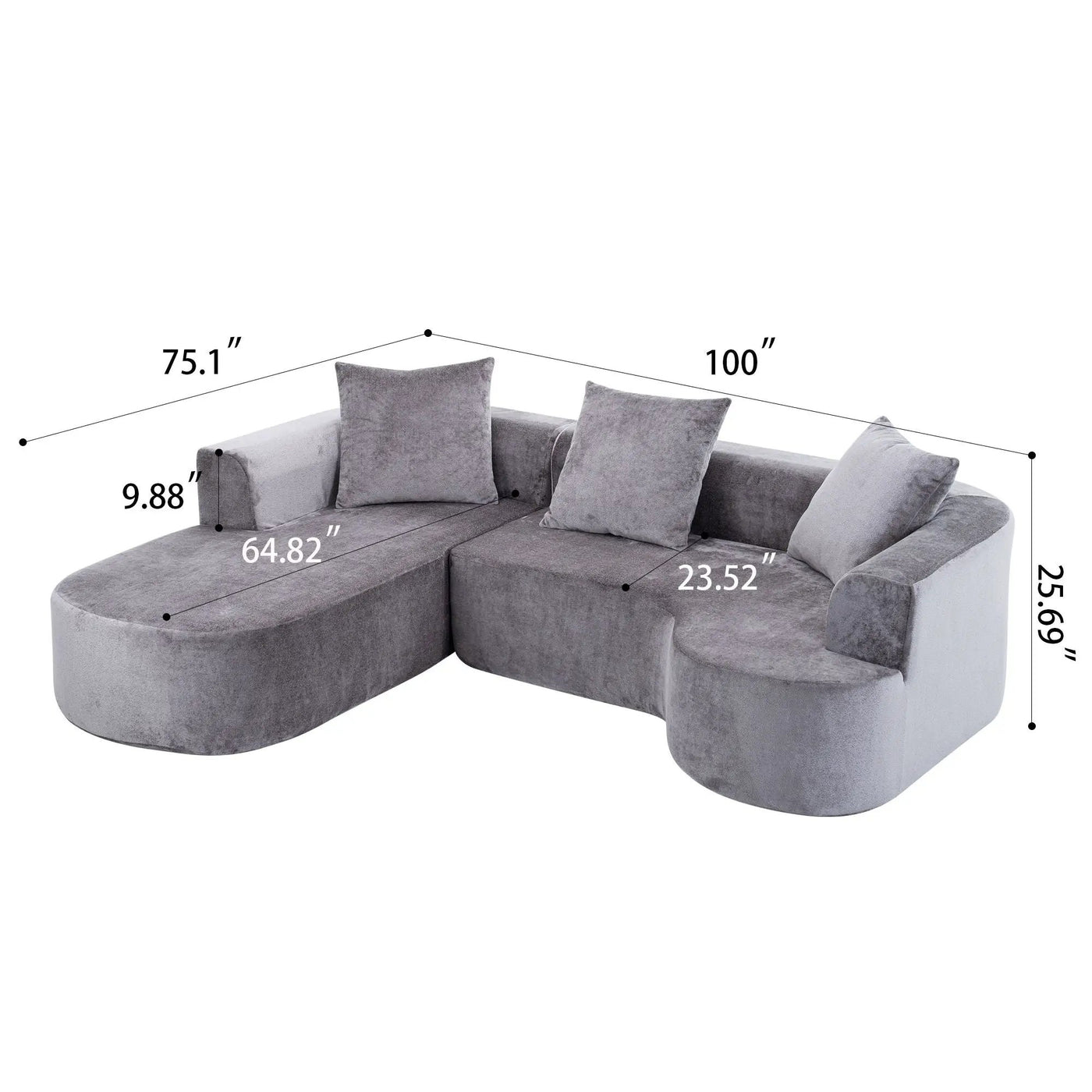 Modular Sectional Sofa With L Shape Chaise With Deep Seat by Unique Piece Furniture