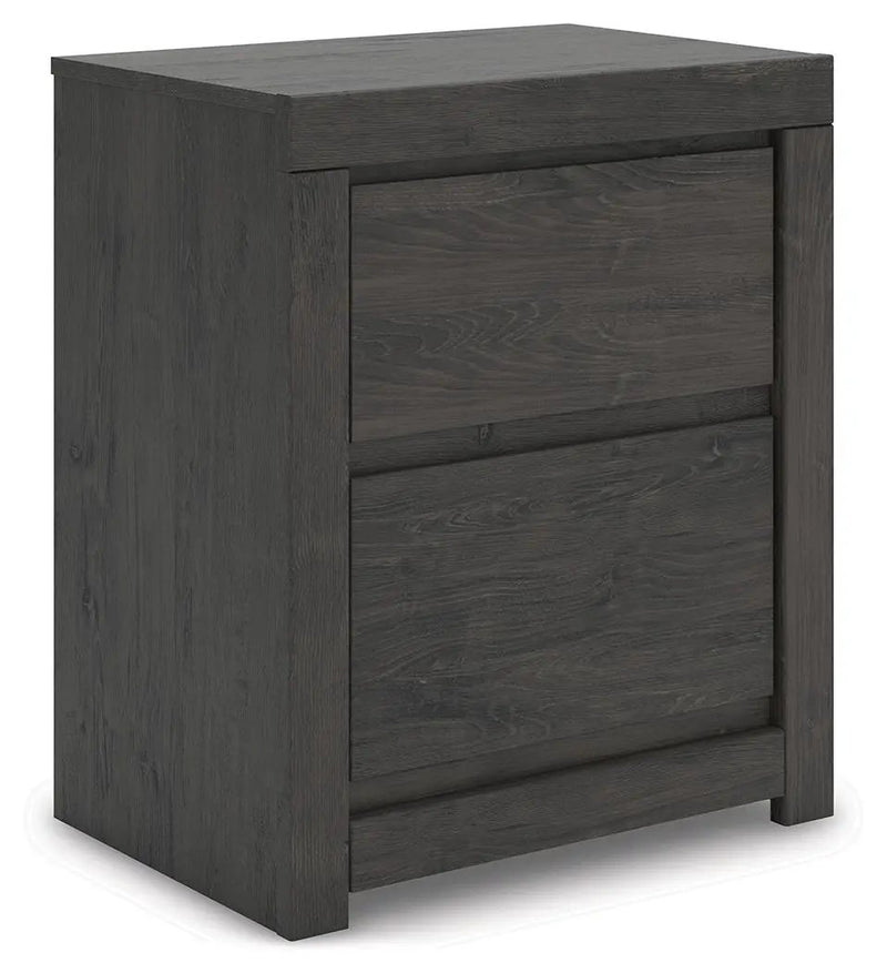 Fraluna - Two Drawer Night Stand - Charcoal by Unique Piece Furniture