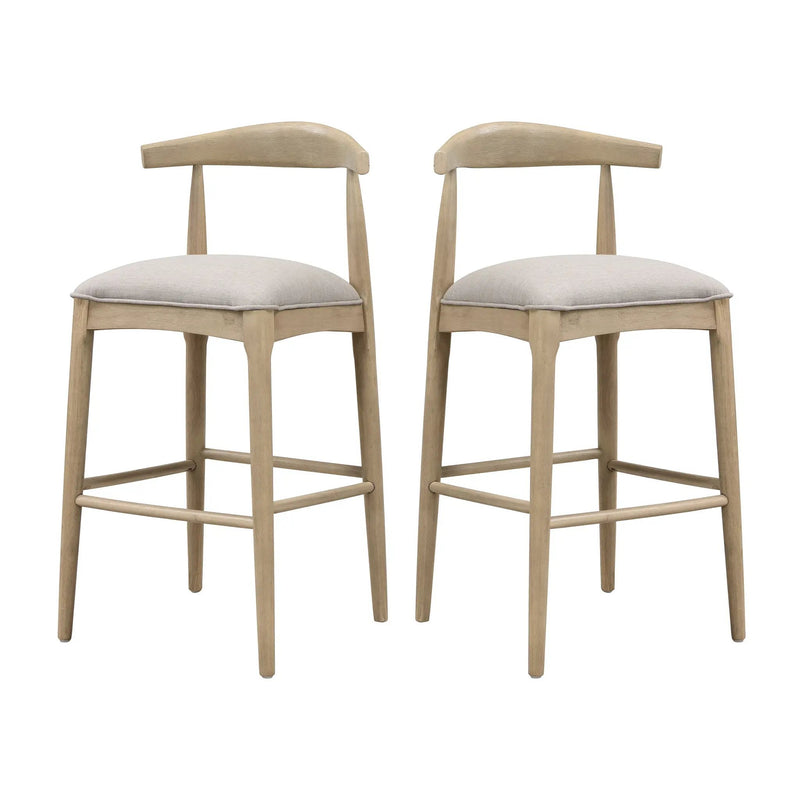 Bar Stool in Pebble Fabric (Set of 2) by HouseOfZazla