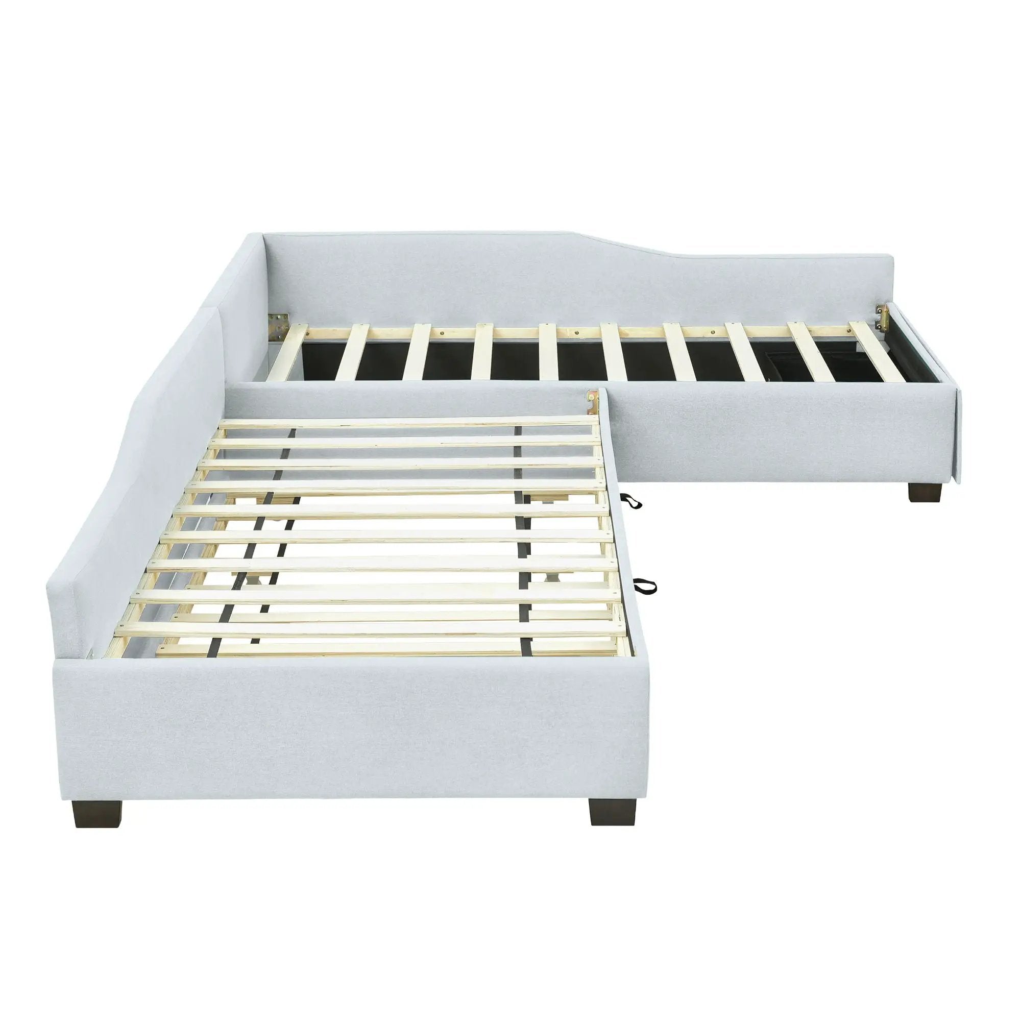 Upholstered Double Daybed With Trundle And Drawer