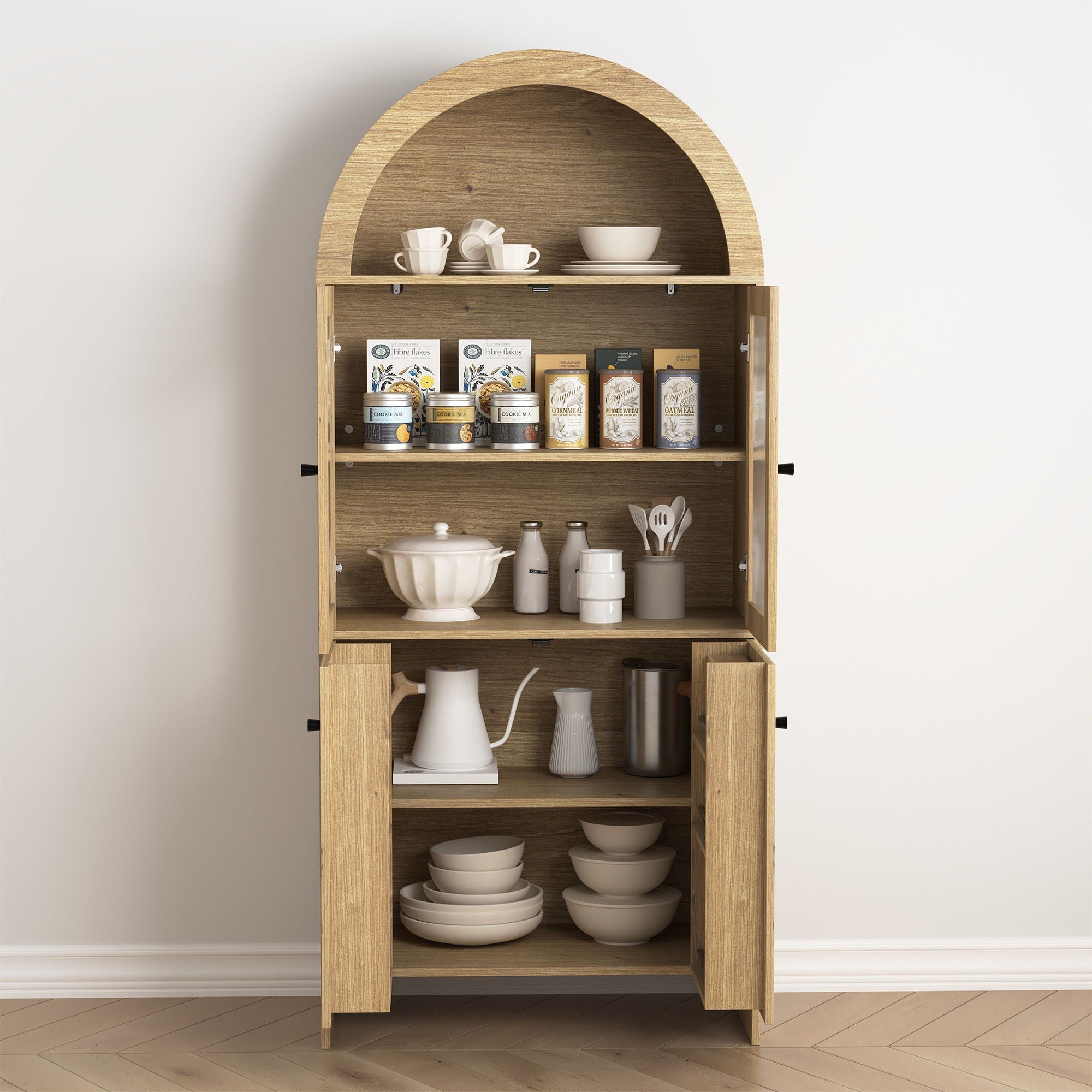 Modern Tech Inspired Dome Cabinet With LED Lighting by HouseOfZazla