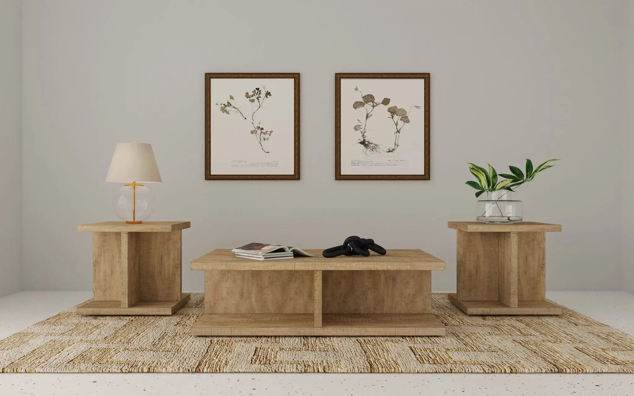 Cortona 3-piece Coffee and End Table Set Mango by Unique Piece Furniture