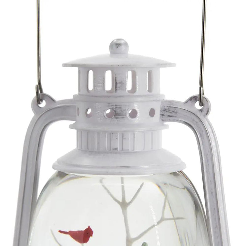 Christmas Plastic / Resin Lantern With Snowman & Tree LED / Water Spinning / 6 Hours Timer, 3*AA Batteries Required - White / Multi by HouseOfZazla