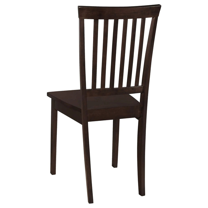 Stan - 5 Piece Dining Set With Rectangular Table And Slat Back Chairs - Cappuccino