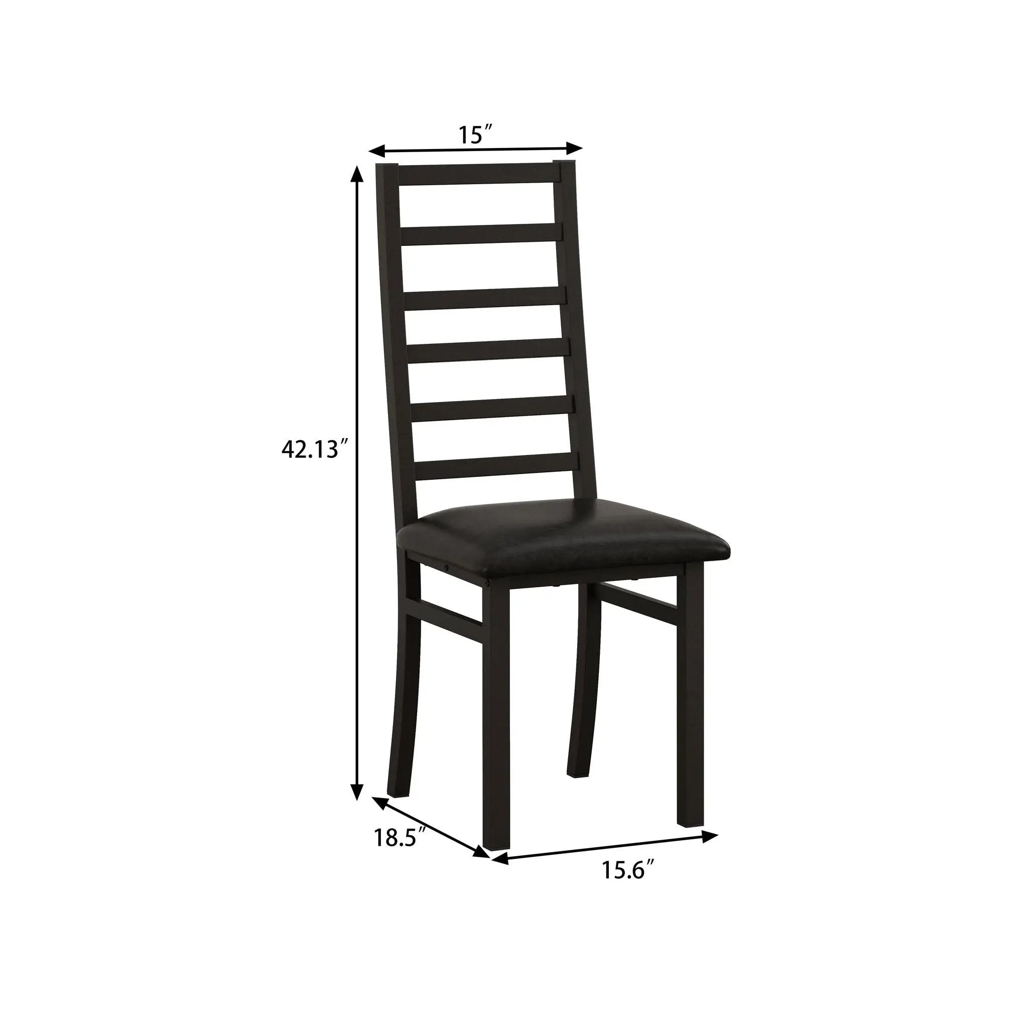 Rectangular Stretch Dining Table With 4 Chairs - Black / Gray by HouseOfZazla