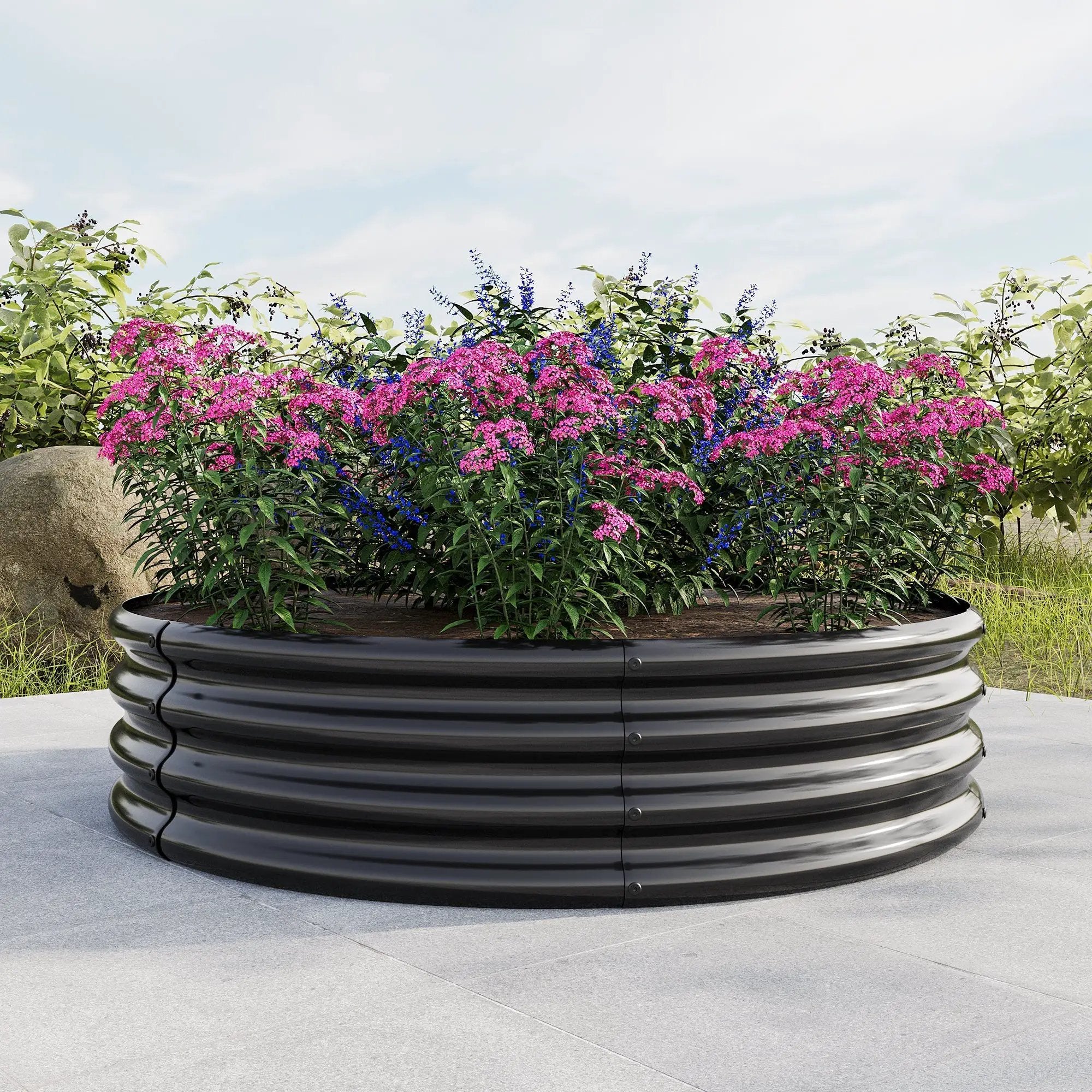 2PCS 47.24" Round Raised Garden Beds for Outdoor Gardening by HouseOfZazla