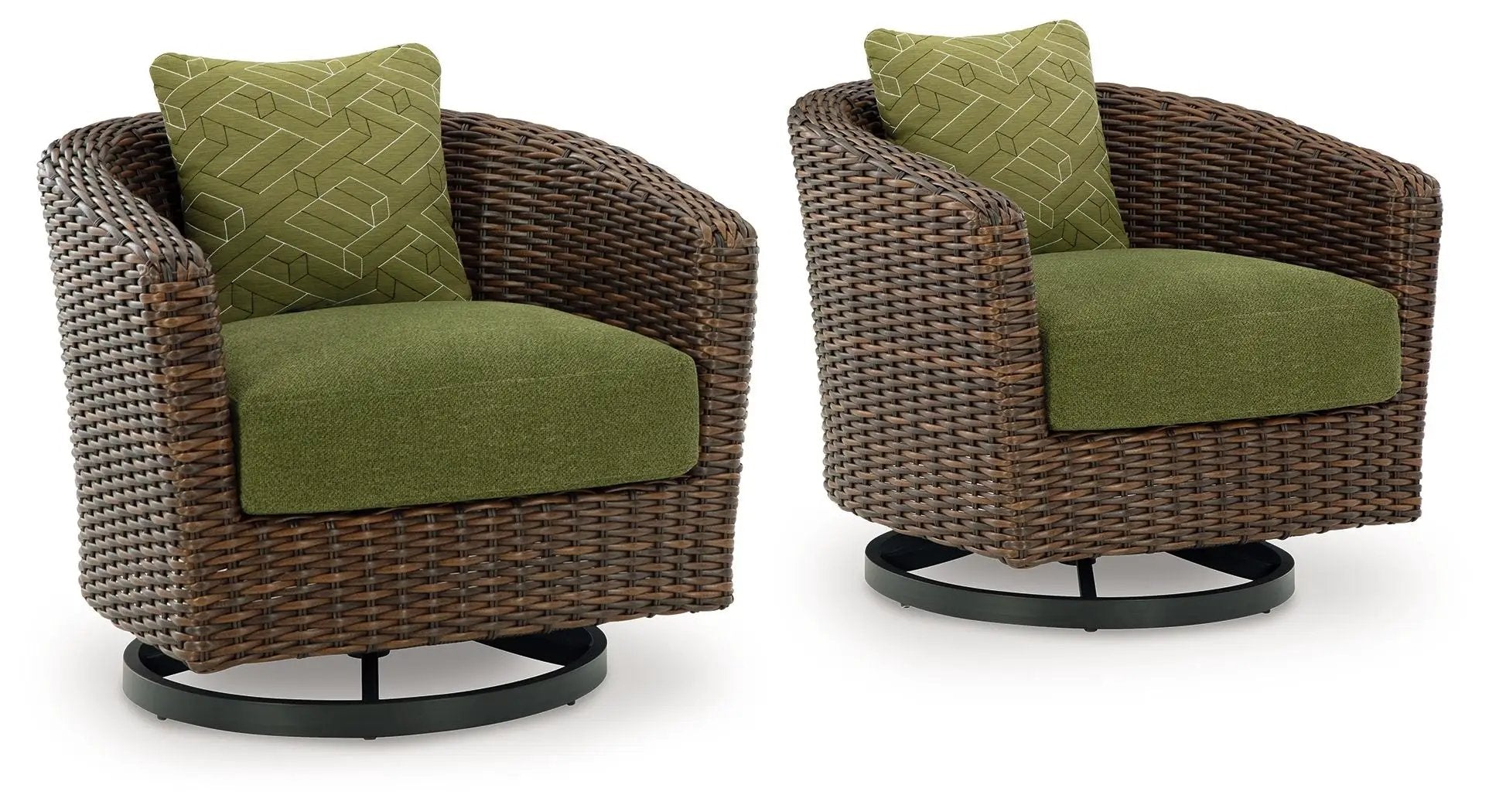 Horizon Hall - Swivel Lounge With Cushion - Brown / Green by Unique Piece Furniture