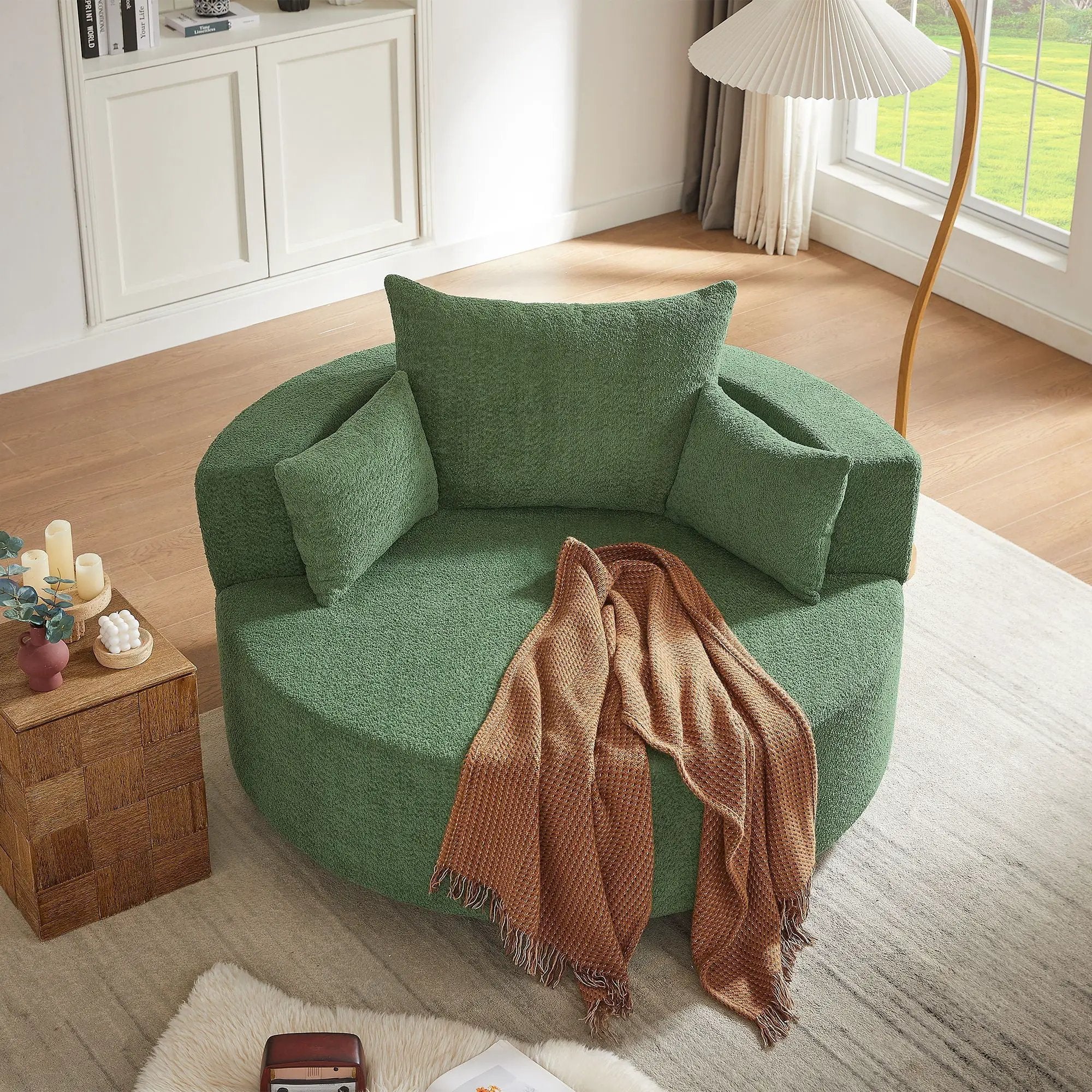 360° Swivel Accent Barrel Chair With 3 Removable Pillows For Living Room by HouseOfZazla