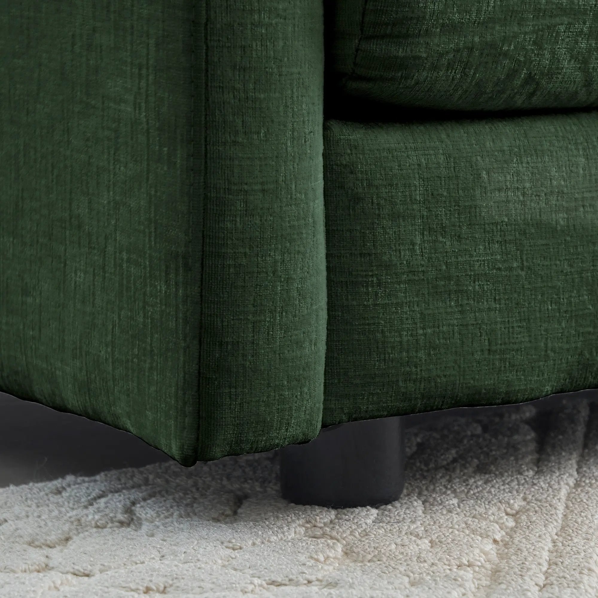 2-Piece Upholstered Sectional Sofa Set in Green Chenille by HouseOfZazla