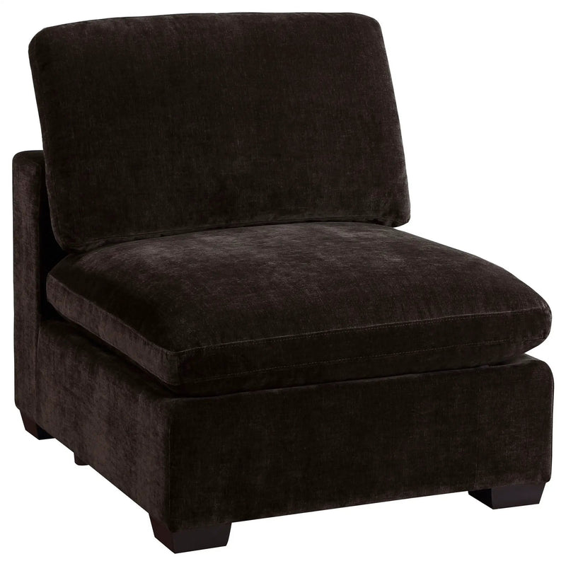 Lakeview Upholstered Armless Chair Dark Chocolate by Unique Piece Furniture
