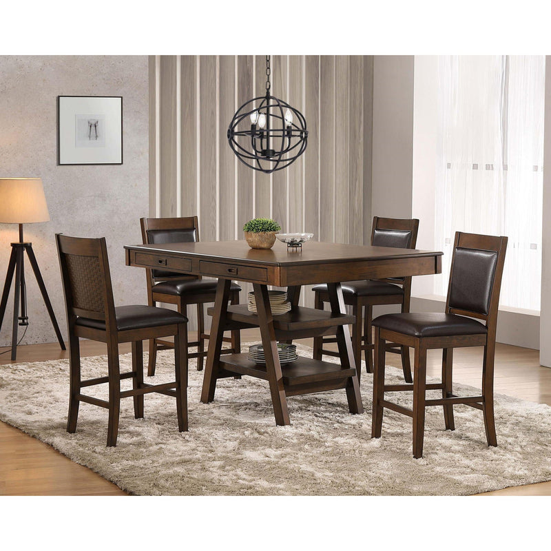Dewey - Upholstered Counter Chair (Set of 2) - Walnut by HouseOfZazla