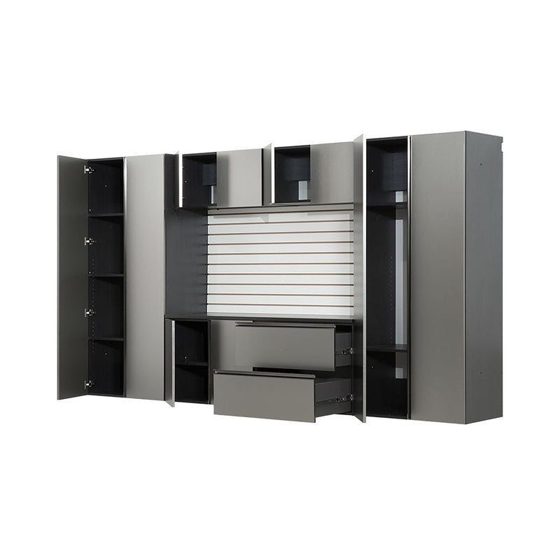 Nova Series - Garage Cabinet Set A With Soft Closing Doors - Metallic Gray by HouseOfZazla