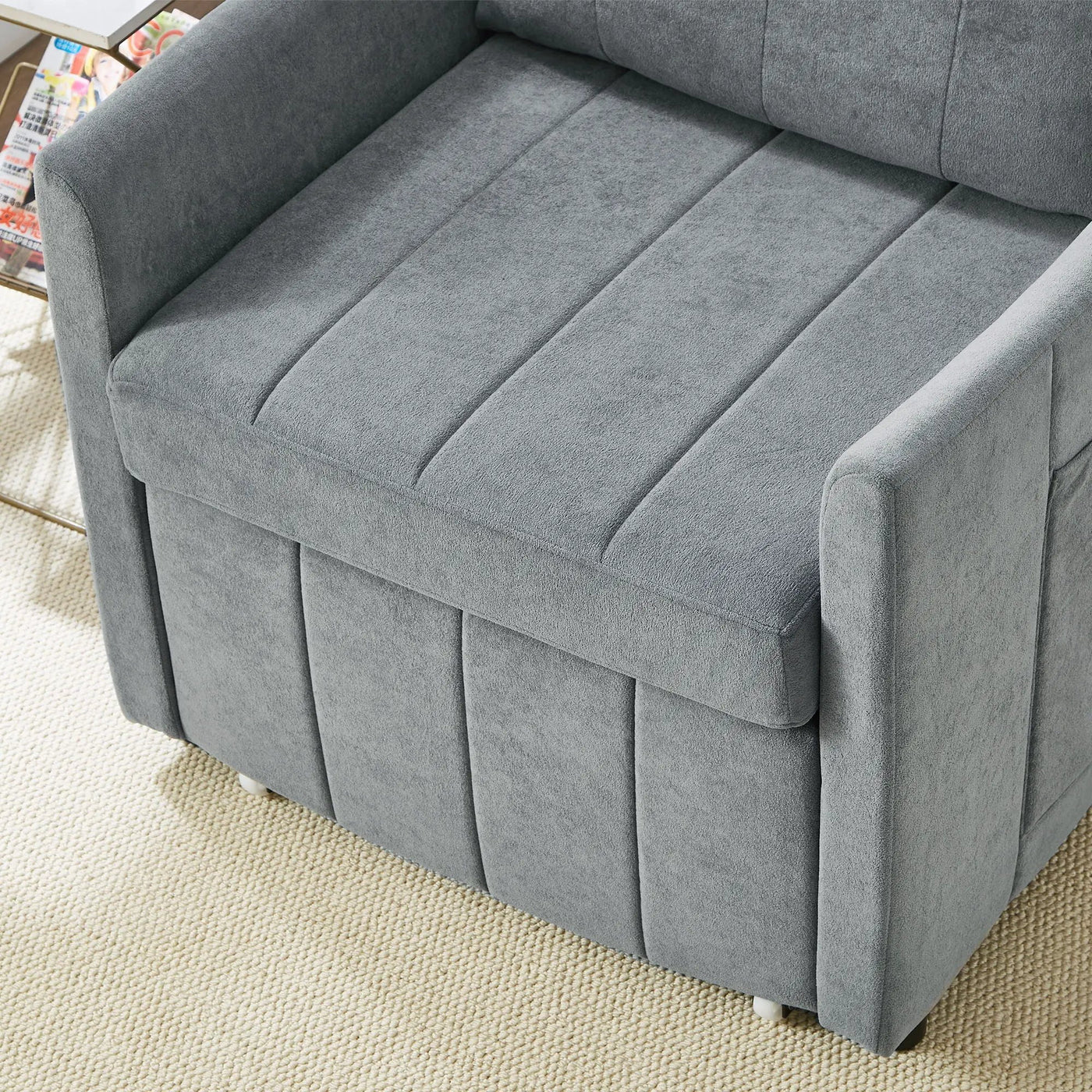 Upholstered Convertible Sleeper Sofa With 5 Position Backrest, Side Pockets, Storage by HouseOfZazla