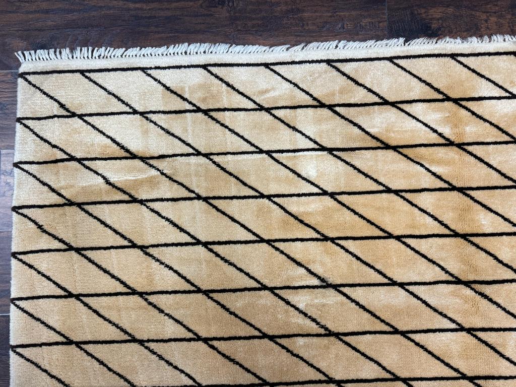 German Rug 7x10, Vintage Handmade Carpet, Contemporary by Jewel Rugs