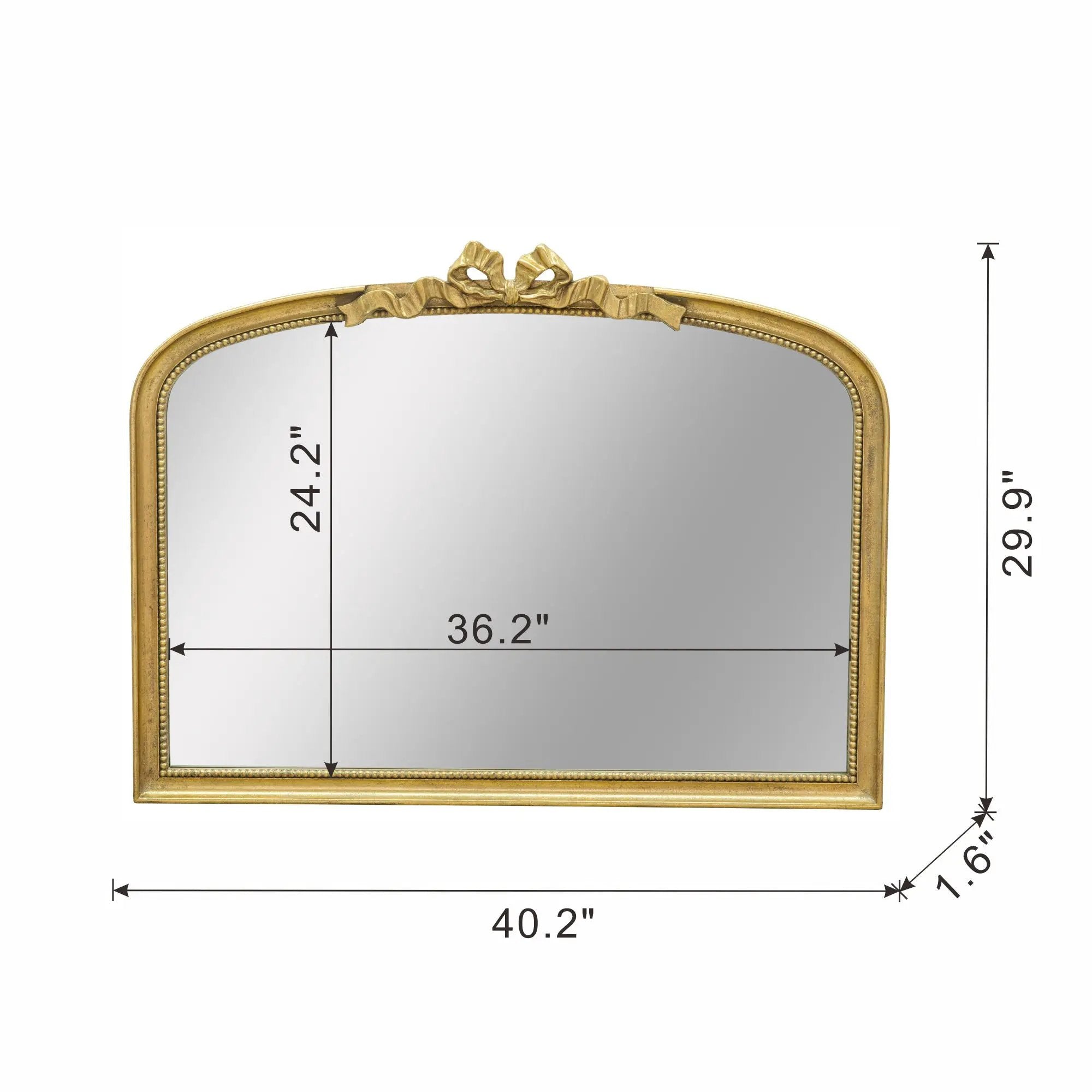 40.2' x 29.9' Baroque Style Gold Arch Mirror by HouseOfZazla