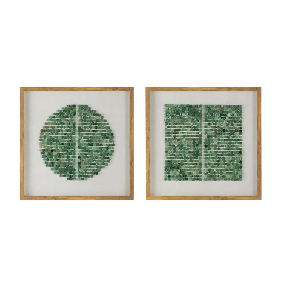 Elos Stone Shadow Boxes Wall Art (Set of 2) - Multicolor by Unique Piece Furniture