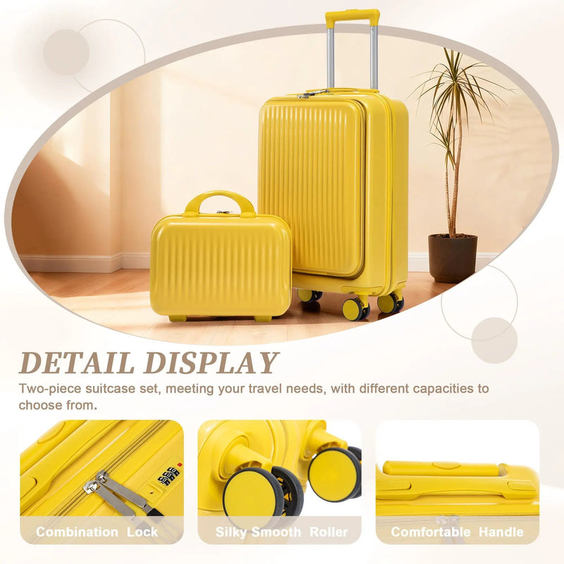 14'/20' 2-Piece ABS Spinner Wheel Luggage Set with Combination Lock by HouseOfZazla