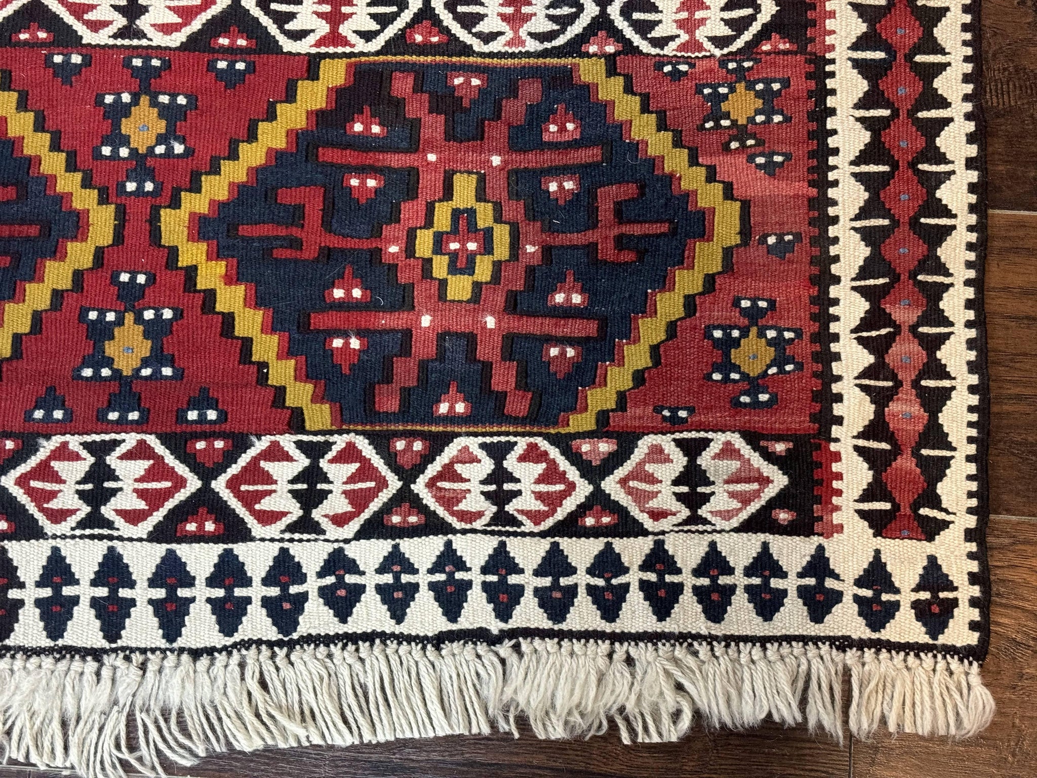 Caucasian Kilim Rug 5x7, Vintage Russian Flatweave Kilim Carpet, Tribal Bohemian Kilim Rug by Jewel Rugs