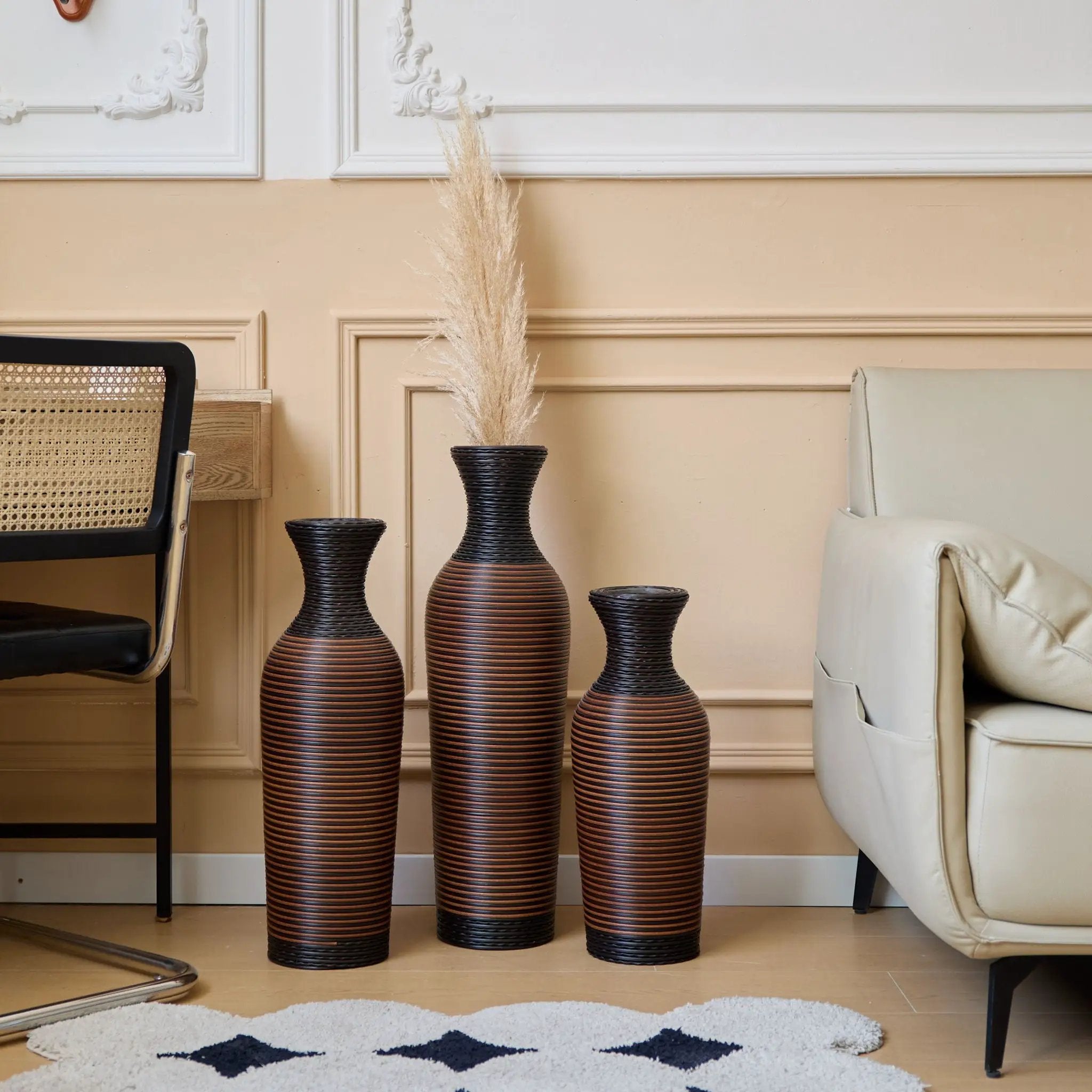Classic And Neat Floor Vase, High Independent Flower Stand (Set of 3) by Unique Piece Furniture