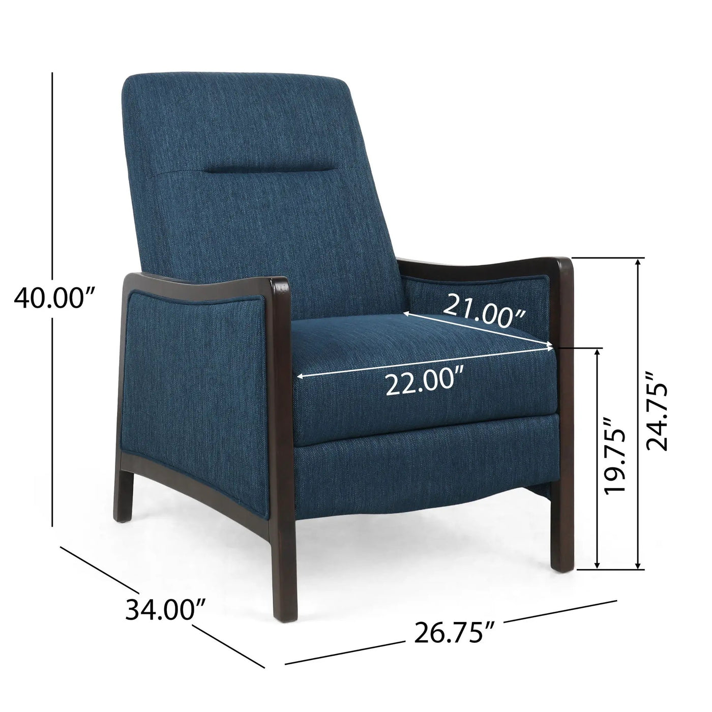Drury - Contemporary Fabric Upholstered Pushback Recliner by Unique Piece Furniture