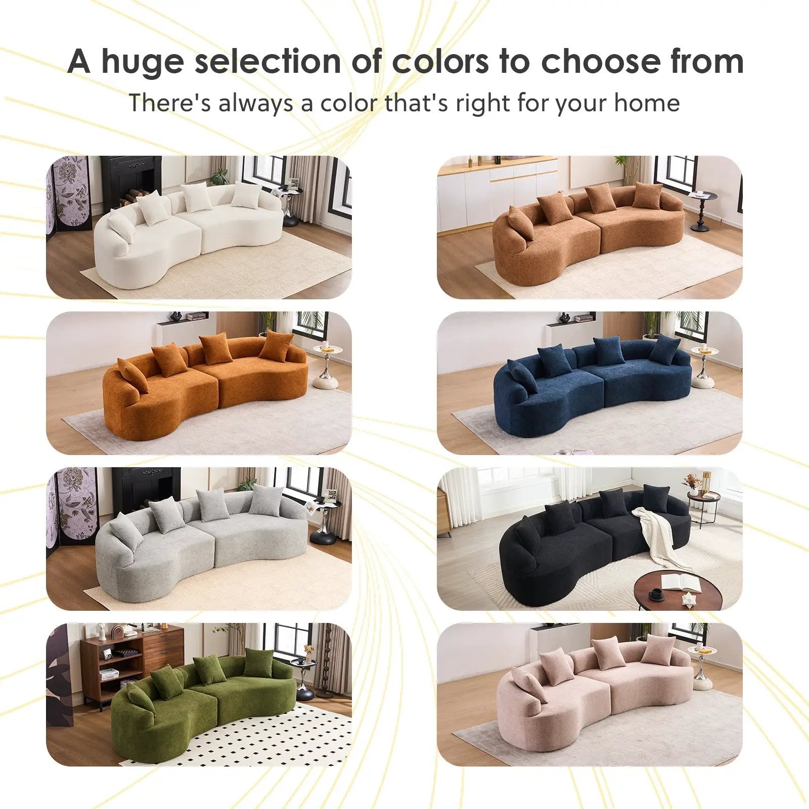 LY-025 Modular Sleeper Sectional Sofa, 4-Seater with Wood Grain Chenille Fabric by HouseOfZazla