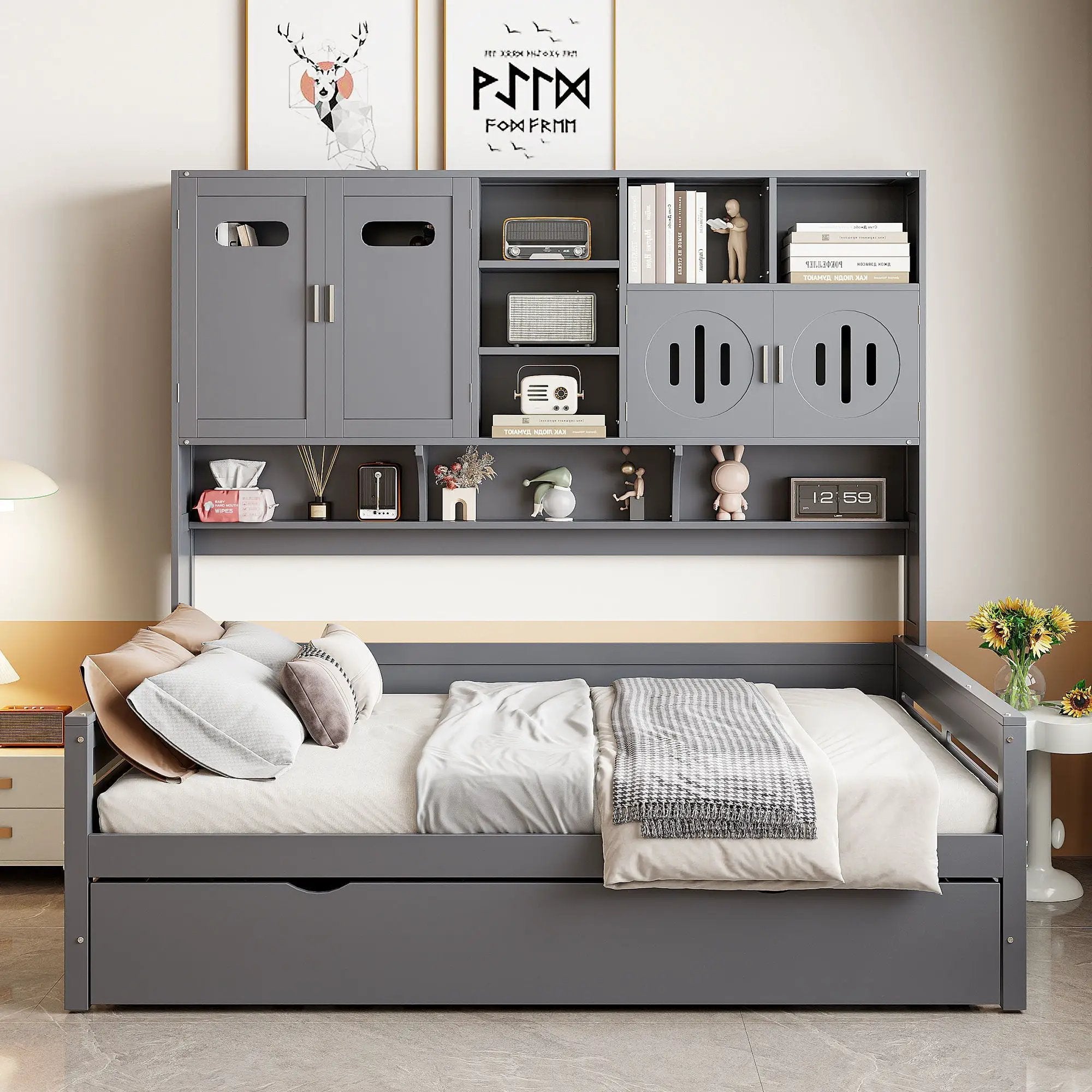Daybed With All-In-One Cabinet And Shelf by Unique Piece Furniture