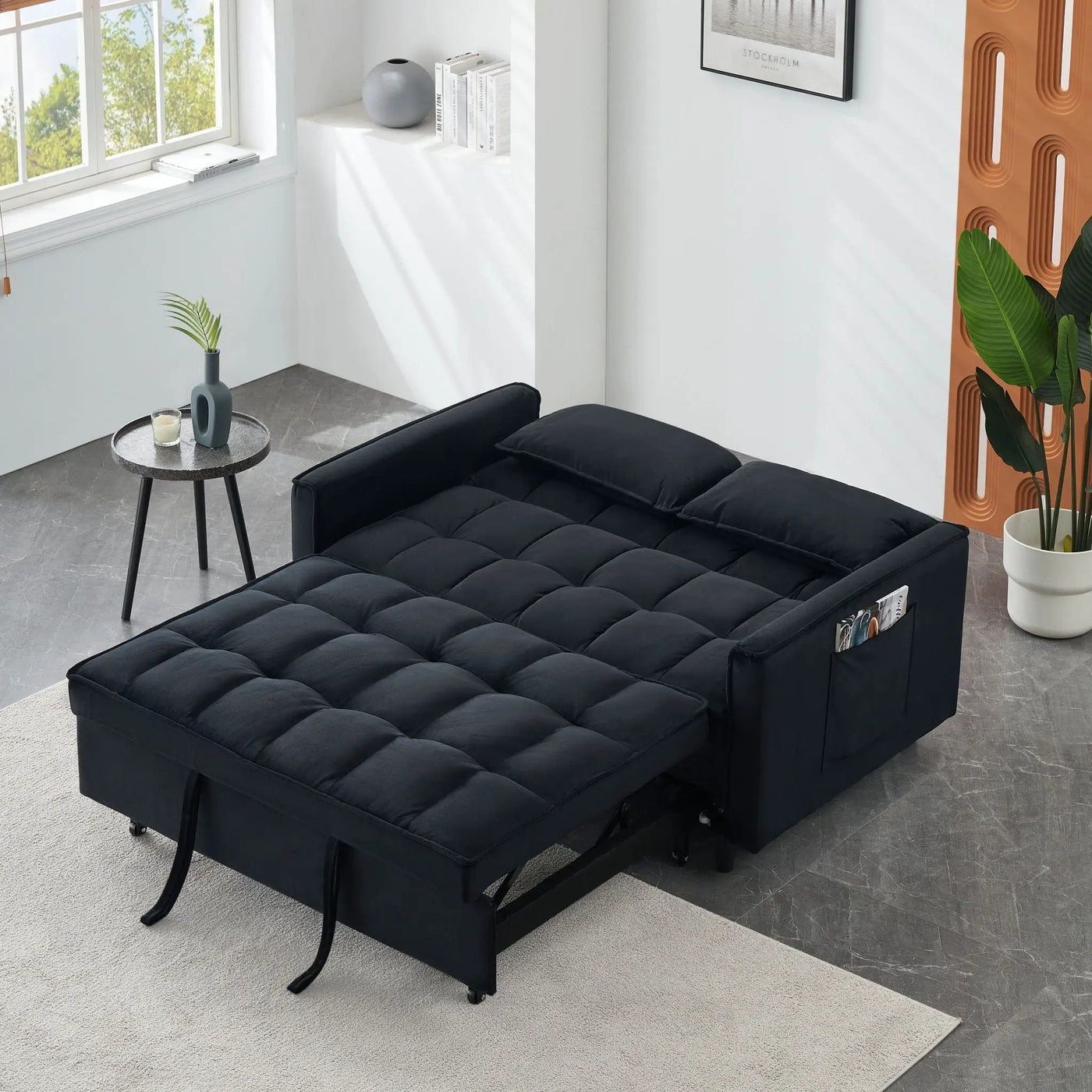 Sofa Bed With Pockets, 3 In 1 Convertible For Living Room by Unique Piece Furniture